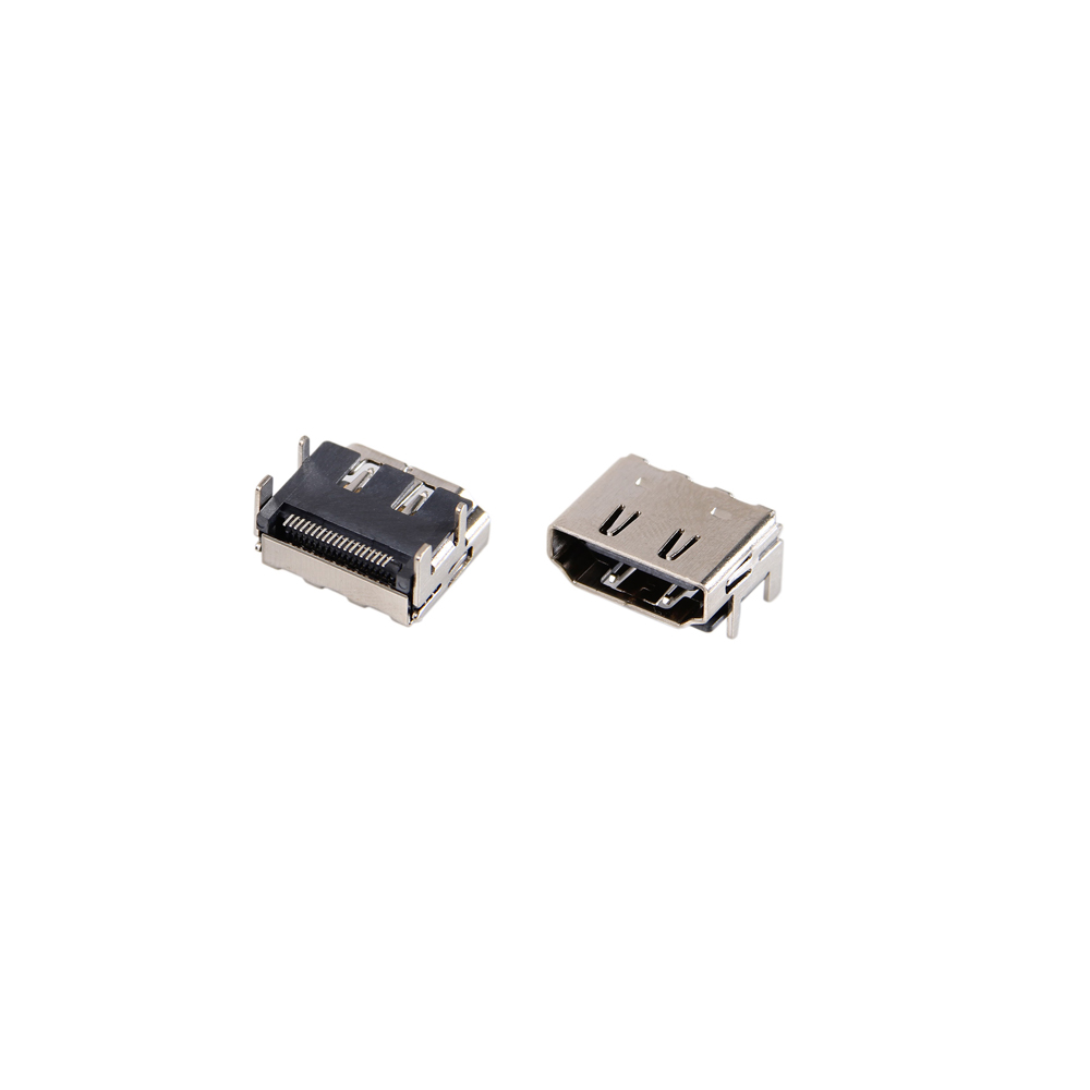 Laptop HDMI Connector | 19-Pin Female SMT | PCB Mount | 90 Degree